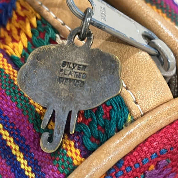 Vintage The Elephant Walk-Handcrafted red tapestry leather Rug Bag - Picture 11 of 14
